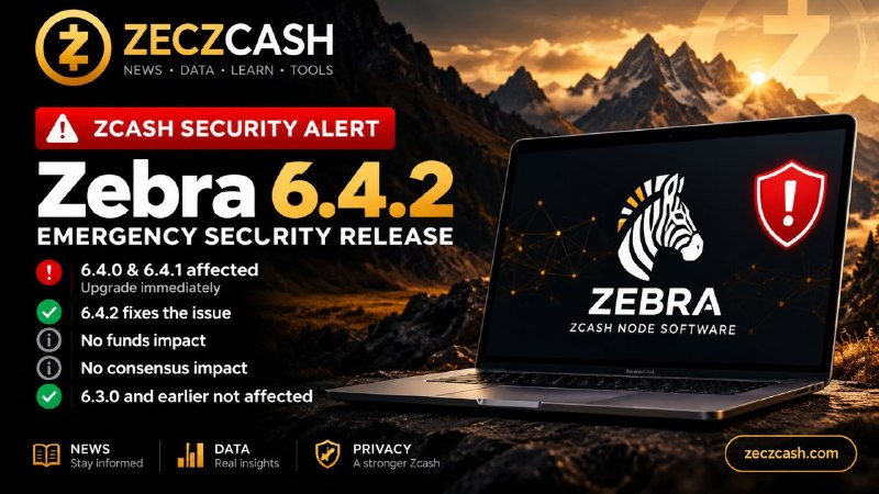 Zcash Foundation Issues High-Severity Security Alert for Zebra 6.4.0 and 6.4.1