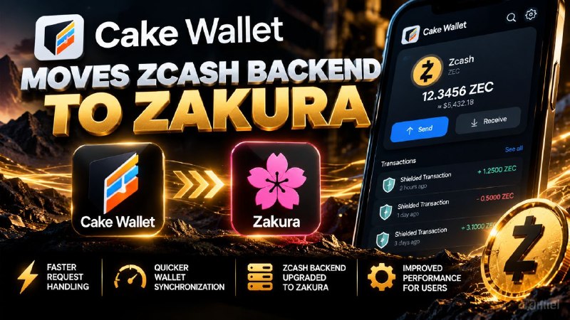 Cake Wallet Switches Zcash Backend to Zakura for Faster Syncing